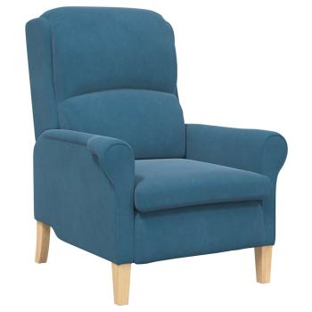 blauer Sessel Blau Stoff, Holz Standard Ergonomisch