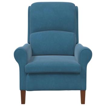 blauer Sessel Blau Stoff, Holz Standard Ergonomisch