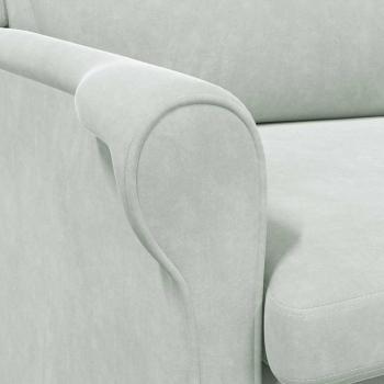 Hellgrauer Sessel Hellgrau Stoffbezug mit Holzbeinen Standard