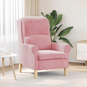 ARDEBO.de - Staubiger Rosa Sessel Staubig Rosa Polyesterbezug, Holzrahmen Groß
