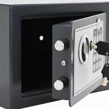 Elektronischer Digital Safe Dunkelgrau 23x17x17 cm Stahl