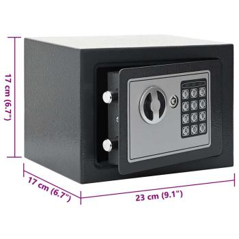 Elektronischer Digital Safe Dunkelgrau 23x17x17 cm Stahl