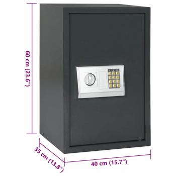 elektronischer Digital Safe mit Regal Dunkelgrau 40x35x60 cm Stahl