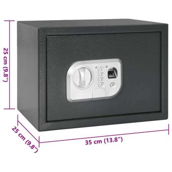 Elektronischer Digital Safe mit Fingerabdruckschloss 25x35x25 cm Stahl