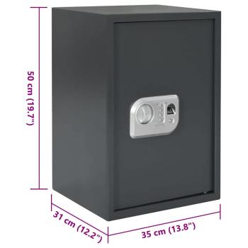 Elektronischer Digital Safe mit Fingerabdruckschloss 31x35x50 cm Stahl