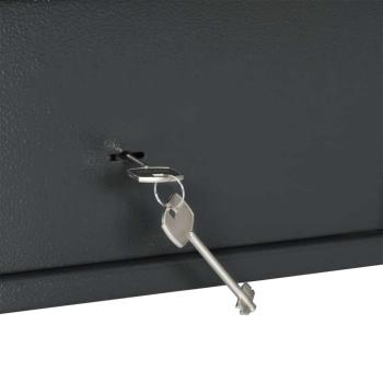 Safe Box mit Schlüssel Schloss Dunkelgrau 20x31x20 cm Stahl