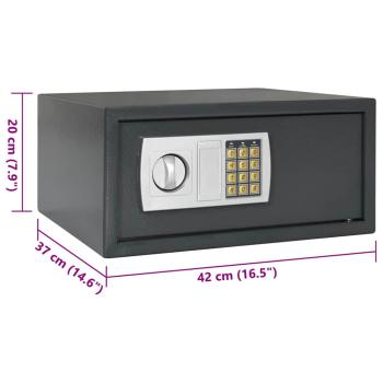 Elektronischer Digitale Tresor Dunkelgrau 42x37x20 cm Stahl