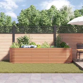 Hochbeet Pflanzgefäß Holzoptik Metall 320 X 80 X 81 cm Langlebig