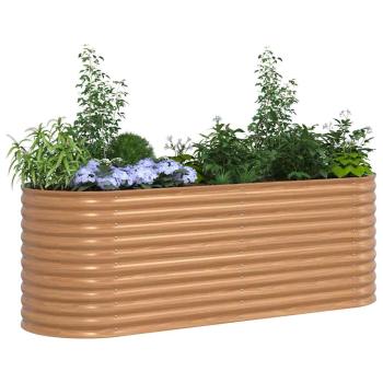 Braunes Hochbeet - Holzoptik 240x80x81 cm Stahl