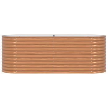 Braunes Hochbeet - Holzoptik 240x80x81 cm Stahl