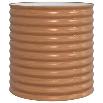 Hochbeet Braun mit Holzoptik 80x80x81 cm Stahl