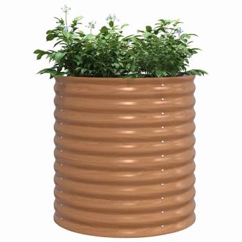 Hochbeet Braun mit Holzoptik 80x80x81 cm Stahl