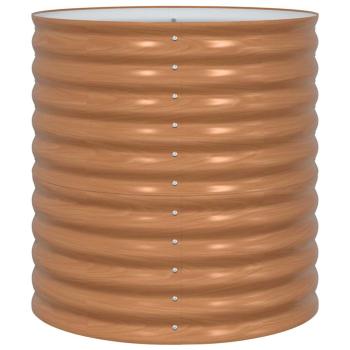 Hochbeet Braun mit Holzoptik 80x80x81 cm Stahl