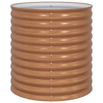 Hochbeet Braun mit Holzoptik 80x80x81 cm Stahl