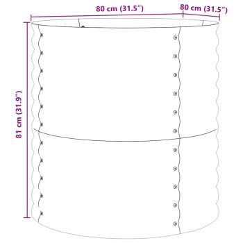 Hochbeet Braun mit Holzoptik 80x80x81 cm Stahl