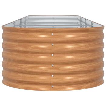 Hochbeet Braun mit Holz-Look 400x80x44 cm Stahl