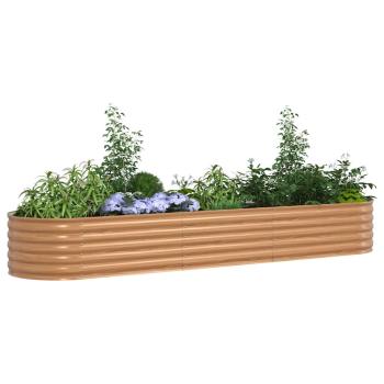 Hochbeet Brauner Holzlook 320x80x44 cm Stahl