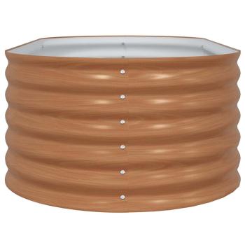 Braunes Hochbeet mit Holzlook 160x80x44 cm Stahl