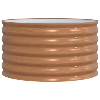 Hochbeet Braun mit Holzlook 80x80x44 cm Stahl