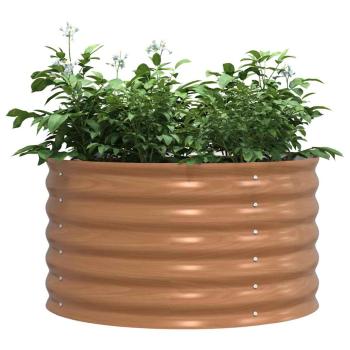 Hochbeet Braun mit Holzlook 80x80x44 cm Stahl