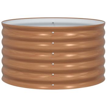 Hochbeet Braun mit Holzlook 80x80x44 cm Stahl