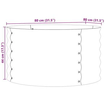 Hochbeet Braun mit Holzlook 80x80x44 cm Stahl