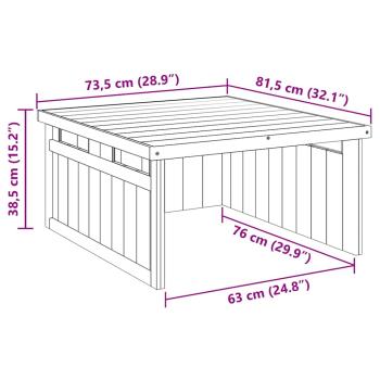 Garage für robotergestützten Rasenmäher 70x80x38 cm Impregniertes Holz Kiefer