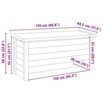 Aufbewahrungsbox 44x119x57 cm imprägniertes Kiefernholz