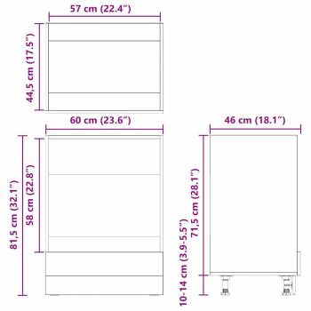 Ofenschrank Artisan Eiche 60x46x81,5 cm Holzwerkstoff