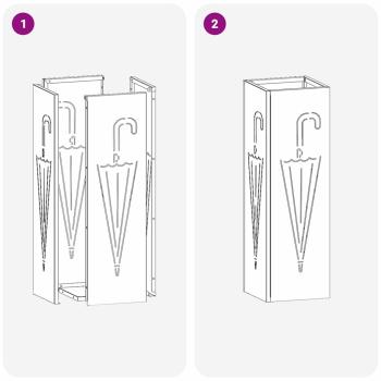 Regenschirmständer Olivgrün Metall Mittel Dekorative Intarsien