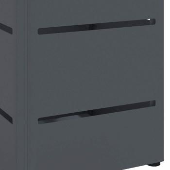 Regenschirmständer Anthrazit Metall Mittel Dekorative Einlagen