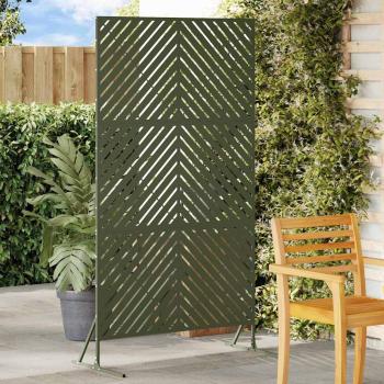 ARDEBO.de - Metallzaun-Panel Olivgrün Metall Groß Muster Außenzäune-Panel