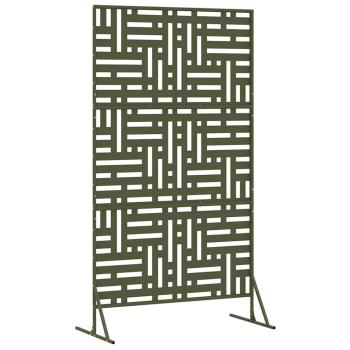 Metallzaunpaneel Olivgrün Metall Groß Gittermuster