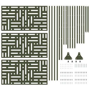 Metallzaunpaneel Olivgrün Metall Groß Gittermuster