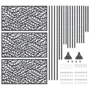 Metallzaunpanel Anthrazit Metall Groß Muster Außen Metallzaun