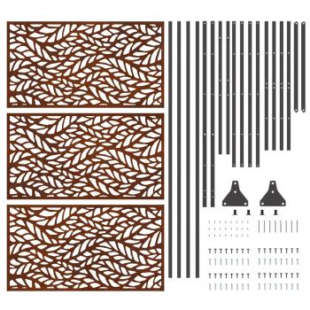 ARDEBO.de - Wetterfestes Stahlzaunpaneel Wetterfester Stahl Groß