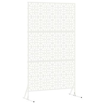 Florales Zaunpanel Weiß Metall Mittel Dekoratives Design
