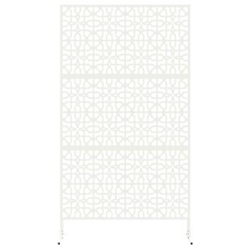 Florales Zaunpanel Weiß Metall Mittel Dekoratives Design
