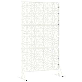 Florales Zaunpanel Weiß Metall Mittel Dekoratives Design
