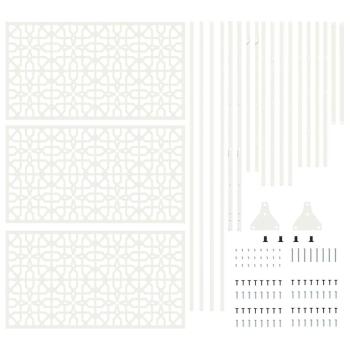 Florales Zaunpanel Weiß Metall Mittel Dekoratives Design