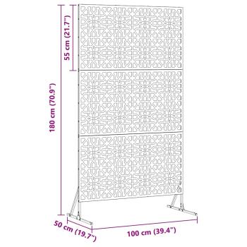 Florales Zaunpanel Weiß Metall Mittel Dekoratives Design