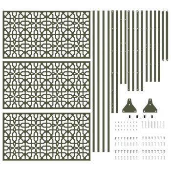 Metallzaunpanel Olivgrün Metall Groß Dekorative Intarsien