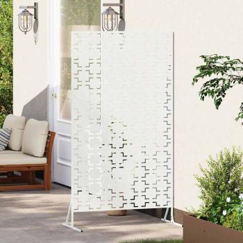 Metallzaunpanel Weiß Metall Groß Dekorative Intarsien