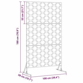 Metallzaunpanel Weiß Metall Groß Dekorative Intarsien