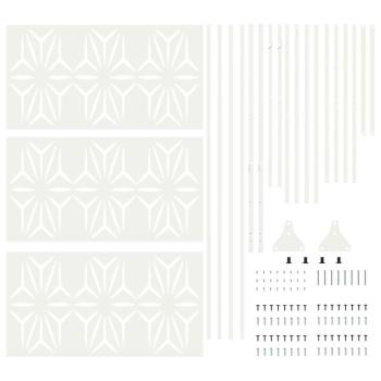 Metallzaunpanel Weiß Metall Groß Dekorative Intarsien