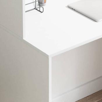 Weißer Schreibtisch Weiß MDF Kompakt Dekorative Intarsien