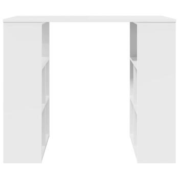 Weißer Eckschreibtisch Weiß MDF Medium Stauraum