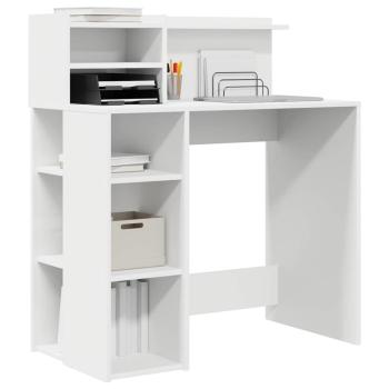 Schreibtisch mit Stauraum Weiß 90x48x101.5 cm Holzwerkstoff