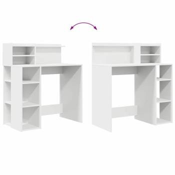 Schreibtisch mit Stauraum Weiß 90x48x101.5 cm Holzwerkstoff