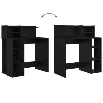 Schreibtisch mit Stauraum Schwarz Eiche 90x48x101.5 cm Holzwerkstoff